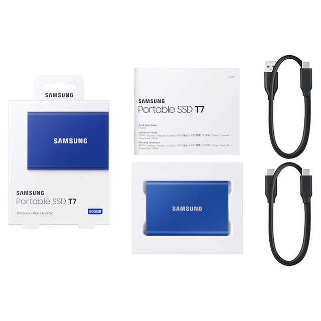 samsung T7 portable SSD NVME 500GB 1TB 2TB External Solid State Drives Type-C USB 3.2 Gen2 and backward compatible for laptop 6