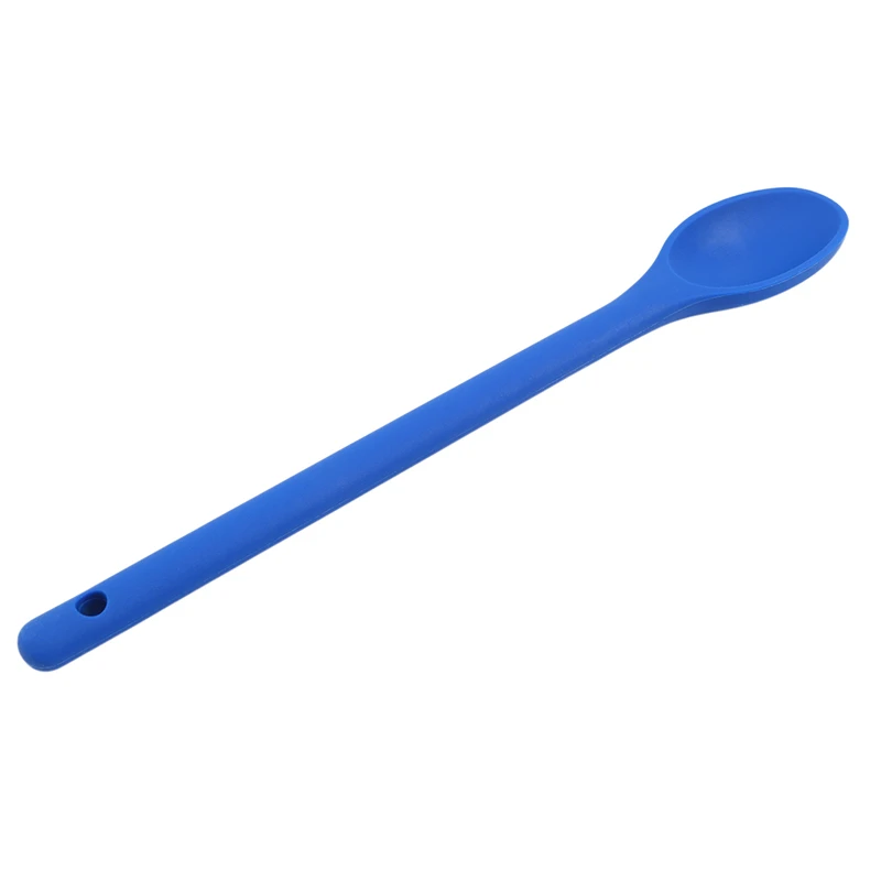 blue Cake Putty Spatula Mixing Spoon Kitchen Silicone Spoon Long-handled Cooking Utensils Tableware Kitchen Soup Spoons - Цвет: blue