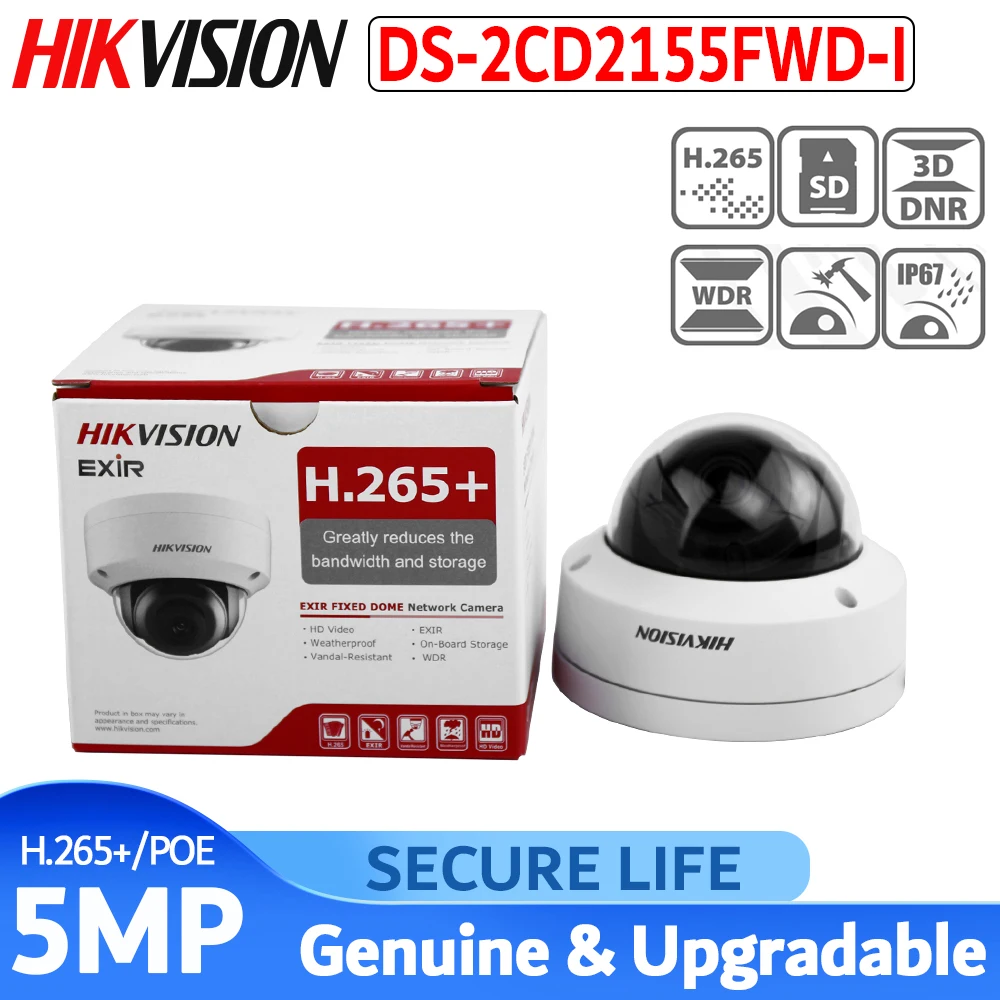 Ceny Darmowa wysyłka angielska wersja DS 2CD2155FWD I 5MP sieć mini dome kamera telewizji przemysłowej POE karta SD 30m IR H.265 + kamera bezpieczeństwa ip