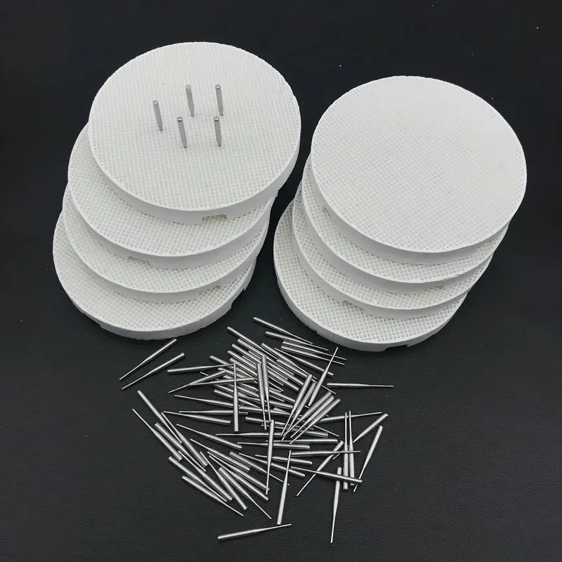 8 Trays 80Pins Стоматологическая лаборатория соты круглый обжиг лотки с металлическими штырьками стоматологический техник поставки - Цвет: 8 Trays 80Pins