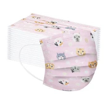 

50PCS Children's Mask Camouflage Print Disposable Face Mask 3Ply Ear Loop Face Cover face shield Masque maseczki ochronne