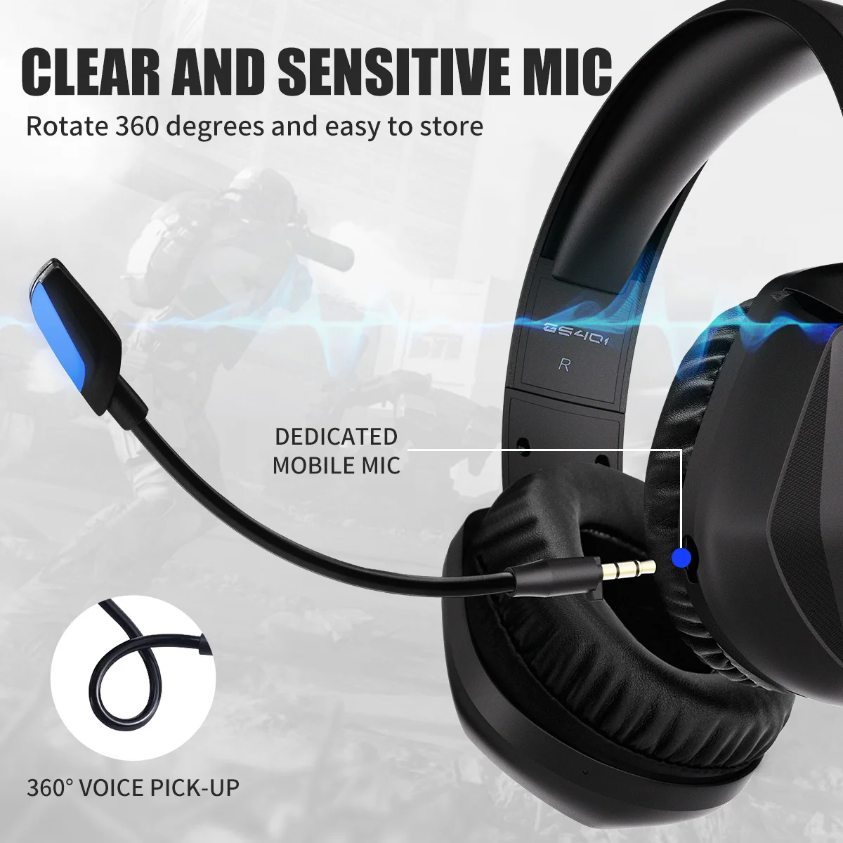 US $55.99 SOMIC Wireless Gaming Headset with Mic RGB LED Light for PS5 PS4 Computer Gamer Headphone with Stereo Sound Soft GS401 24G