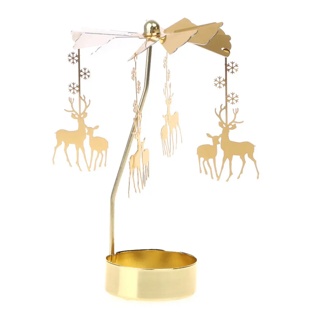 ChristmasTea Light Powered Metal Spinning Decoration in 8 designs 