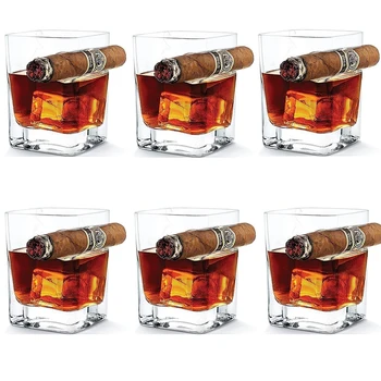 

Set of 6 Fashion Originality Cigar Cup Transparent Wine Glass for Men's Fashion Cigar Whisky glass