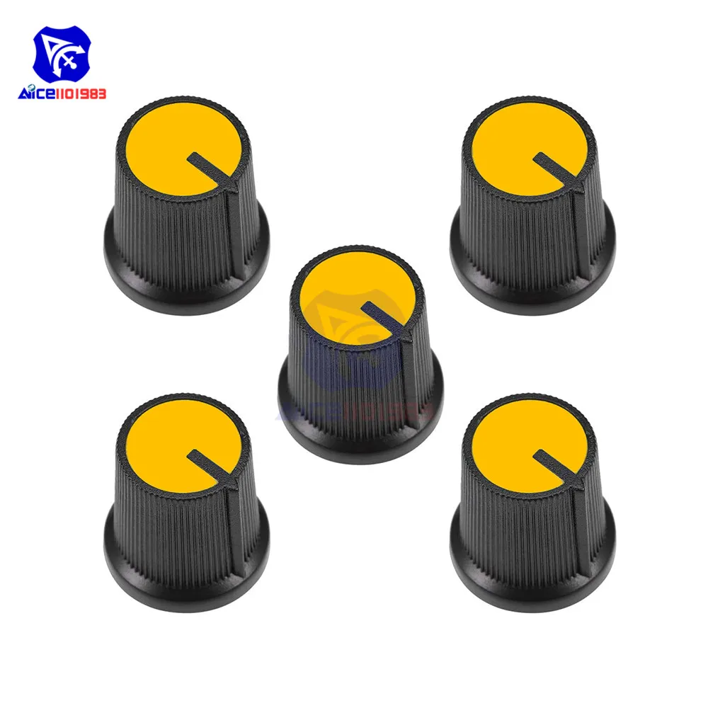 Shaft Potentiometer Knob 6mm Dia. 5PCS/Lot Plastic Rotary Taper potentiometer knobs