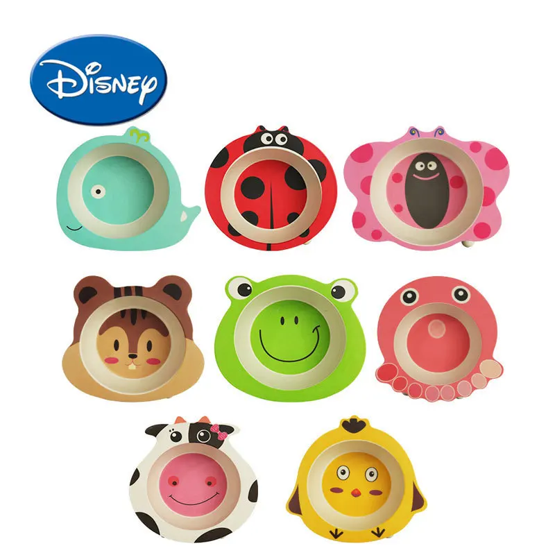  DISNEY Bamboo Fiber Children Tableware Rice Originality Modeling Service Plate Kindergarten Defence - 32902978441