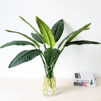 

Artificial Flower Leaf Bird Of Paradise Leaf Fake Flowers Simulation Plants Home Decor Fake Leaves Decoration PU Real Touch