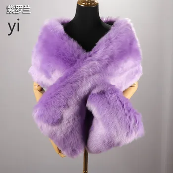 

yi 2019 Autumn winter scarf thickened warm imitation fur, plush plus wide neck