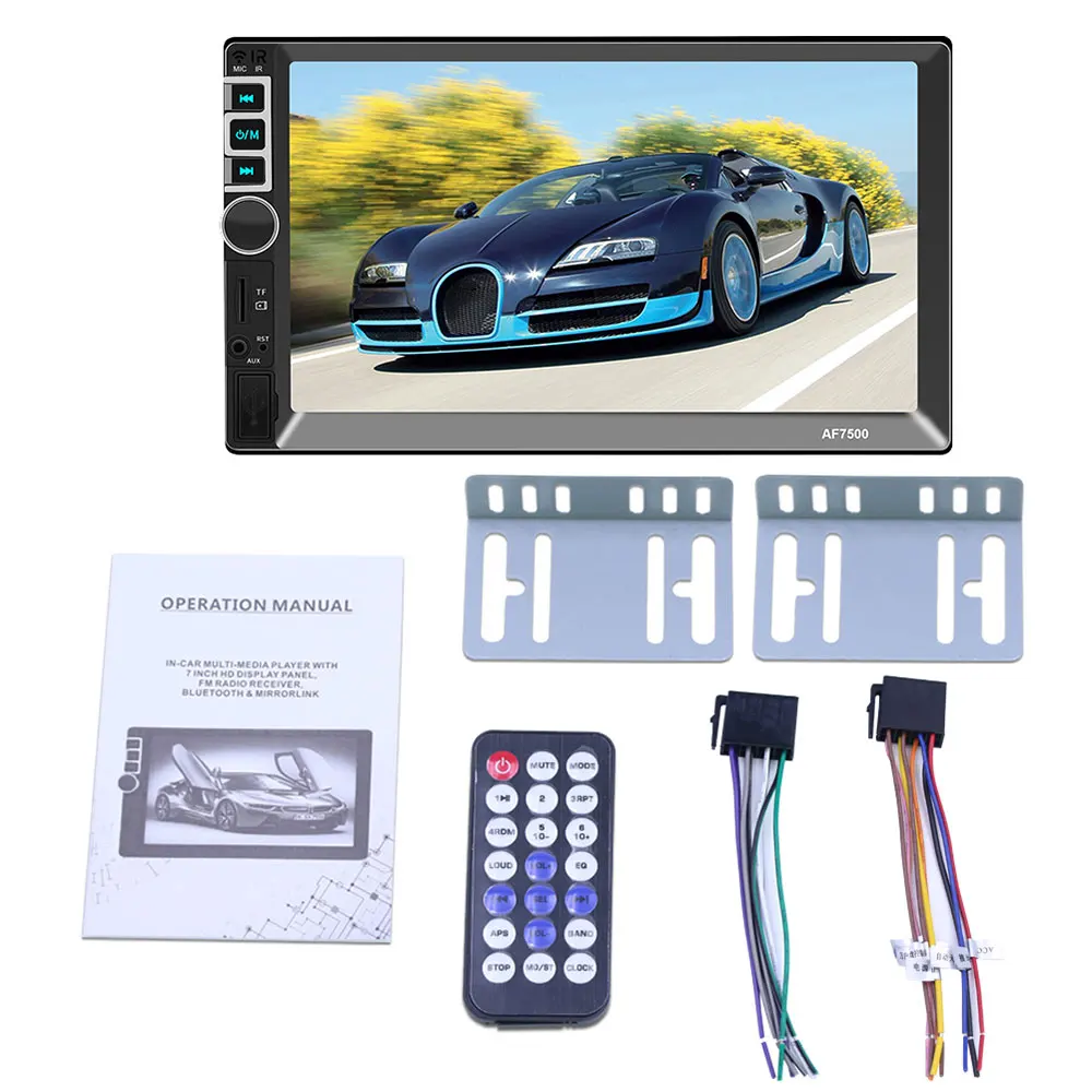 Vehemo Автомобильный Bluetooth MP5 FM/USB/AUX 7 дюймов заднего вида авто MP5 плеер Автомобильный музыкальный автомобиль MP5 TF прочный