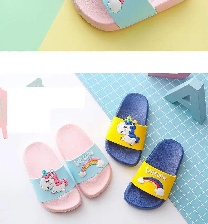 comfortable sandals child Kids Cartoon Slippers Baby Boy Girl Non-slip Flat Beach Shoes Toddler Summer Swimming Slipper Children's Bathroom Flip Flop children's sandals