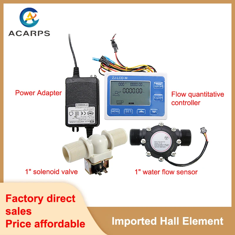 

1" Digital Display Flow Quantitative Controller Water Flow Sensor Solenoid Valve Use To Control And Display Liquid Flow