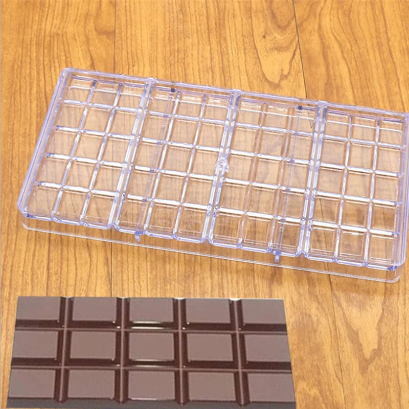 

Long row chocolate mold plastic material long strip rectangular lattice chocolate mold baking Simple creative Durable cleaning