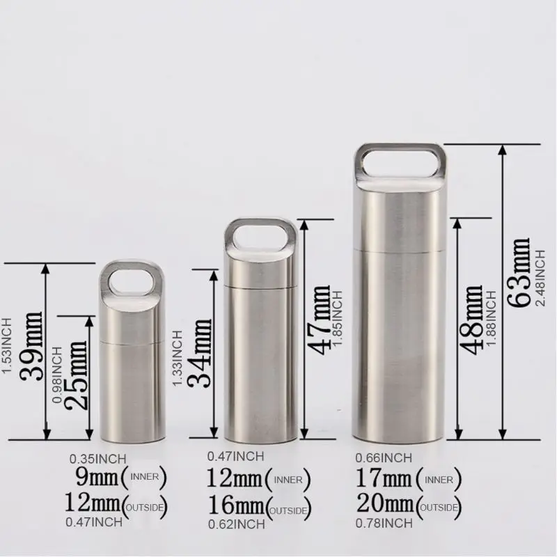 Tanque à Prova Mini Inoxidável Selado Garrafa Cápsula Multifuncional Pingente Sobrevivência Dwaterproof Água Protable Recipiente Case Aço Edc 1 Cheap Ferram. atividade ar livre