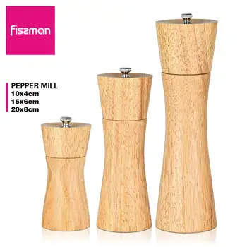 

Fissman Rubber Wood Salt Mill with Strong Adjustable Ceramic Grinder Kitchen Tools