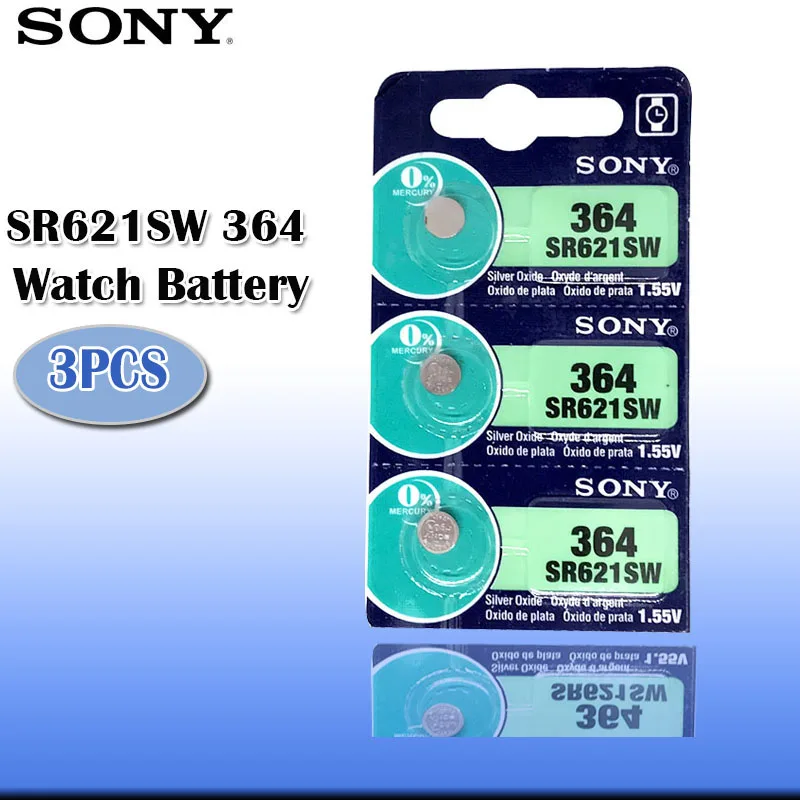 3pcs Lot Sony 364 100 Original 1 55v Silver Oxide Watch Battery 364 Sr621sw V364 Sr60 Sr621 Ag1 Button Coin Cell Made In Japan Button Cell Batteries Aliexpress