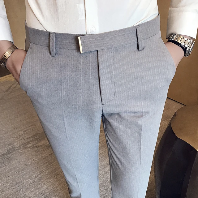 Classic Design Slim Fit Elegant Dress Pants Men's Semi - Temu