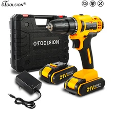 OTOOLSION 21V New Cordless Drill Screwdriver Electric Wireless Powerful Screwdriver Drill Lithium Battery Electric Tools