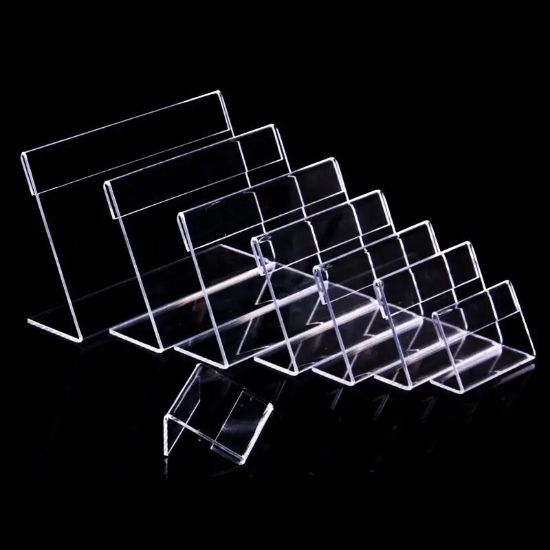 10pcs 4x6cm Clear Plastic Desk Sign Label Frame Price Tag Display Paper Card Holders Acrylic Label Holder Stand Frame new 10pcs lot high quality clear 6x9cm l shape acrylic table sign price tag label display paper promotion card holder stand