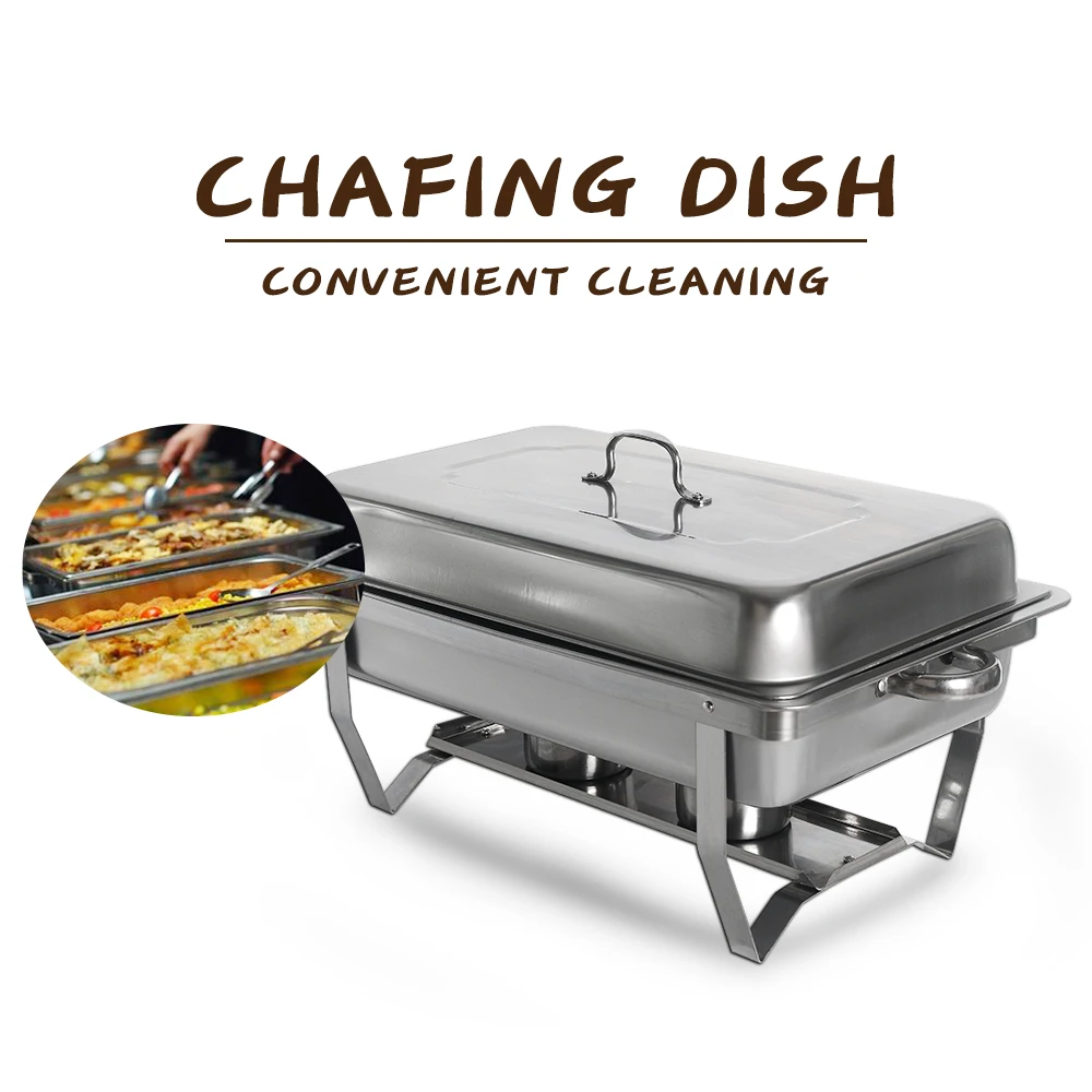 

ITOP 9L Chafing Dish Buffet Stoves Caterer Food Warmer Tray Dinner Serving, Stainless Steel Simple Removal Buffet Stove