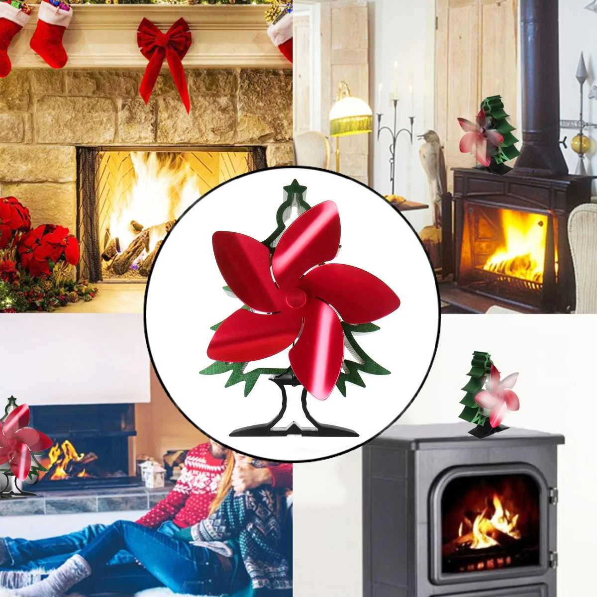 Fireplace Fan 5-Blade Heat Powered Stove Fan Christmas Tree Burner Eco  Quiet Home Fireplace Fan Efficient Heat Distribution - AliExpress