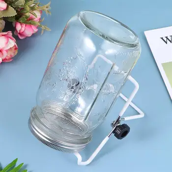 

1set 3PCS Glass Sprouter Jars Wide Mouth Mason Jars Seed Sprouting Jar Kit for Home Kitchen Garden (940ml with Lid and Rack)