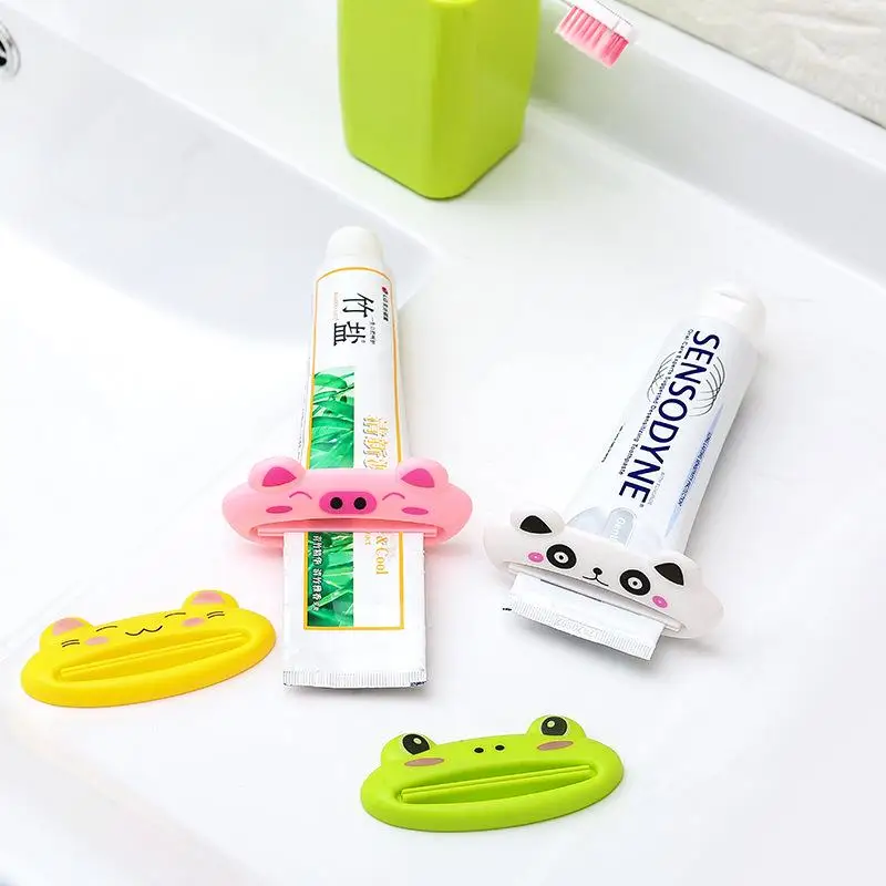 

Cartoon Easy Squeezer Toothpaste Tube Dispenser Rolling Holder Cat/Frog/Panda/Pig