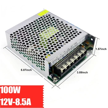 

AC To DC 12V Switching Power Supply Metal Shield 8.5A/100W LED Security Monitoring Voltage Regulator Stabilizer S-100-12
