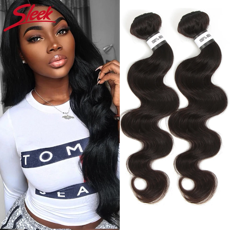 SLEEK HAIR Brazilian Body Wave Hair Weave Bundles Natural Color 100% Human Hair weave 1/3/4 Piece 8-30\ SLEEK HAIR Brazilian Body Wave Hair Weave Bundles Natural Color 100% Human Hair weave 1/3/4 Piece 8-30\