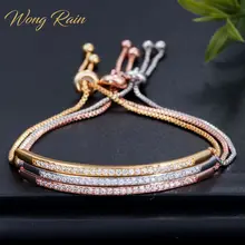 Wong Rain стерлингового серебра 925 искусственный Муассанит браслет из драгоценных камней манжета Шарм бриллианты браслеты изысканные ювелирные подарки оптом