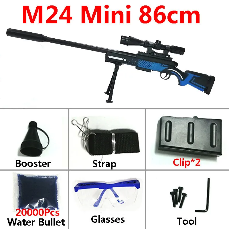 

Boys Toy Guns M24 Mini Weapon Sniper Rifle Gun Armas 86cm Safety Water Paintball Bullet Outdoors Toys CS Games Shoot for Gift