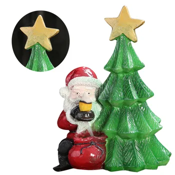 

Ceramics Santa Tree Shape Incense Burner Backflow Antique Incense Holder Colorful Aroma Therapy Figurine Home Tea House Office D
