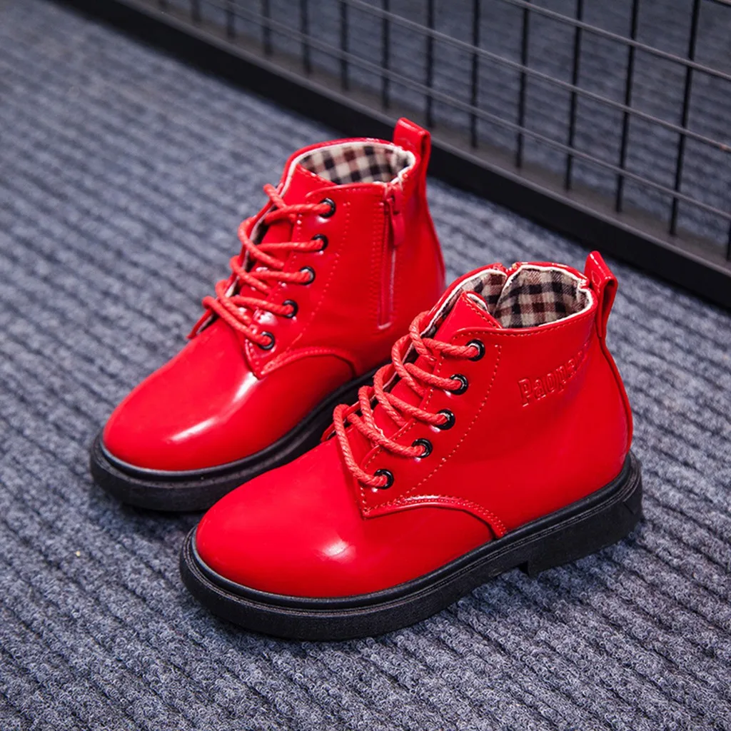 Winter Girls Martin Boots Shoes Solid Zip Sport Short Boots Casual Martin boots casual girls kids winter shoes for girls