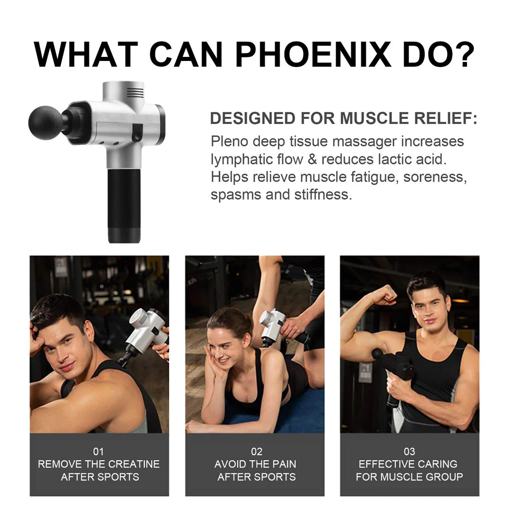 Массажный пистолет phoenix мышечный Массажер для устранения мышечной боли после