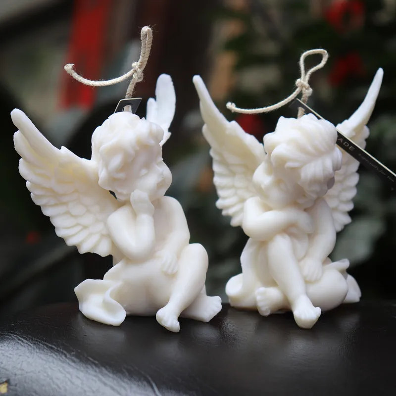 Cute Angel Shape Scented Candle Mold Aroma Plaster Silicone Molds Shell