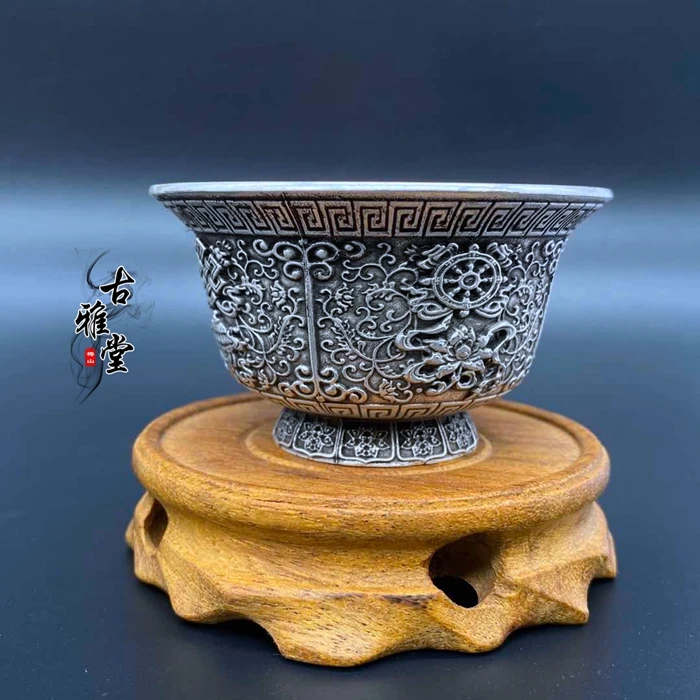 

Antique silver cup auspicious small tea bowl small cup tea cup ,with mark,best collection&adornment,free shipping