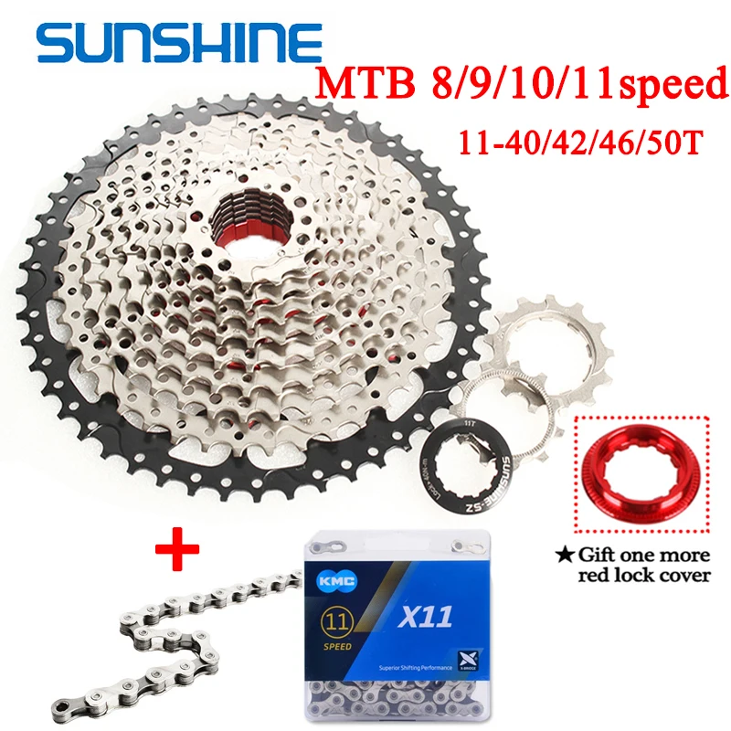 Кассета MTB 8s 9s 10s 11 скоростная кассета 40/42/46/50T звездочка цепь KMC запчасти для