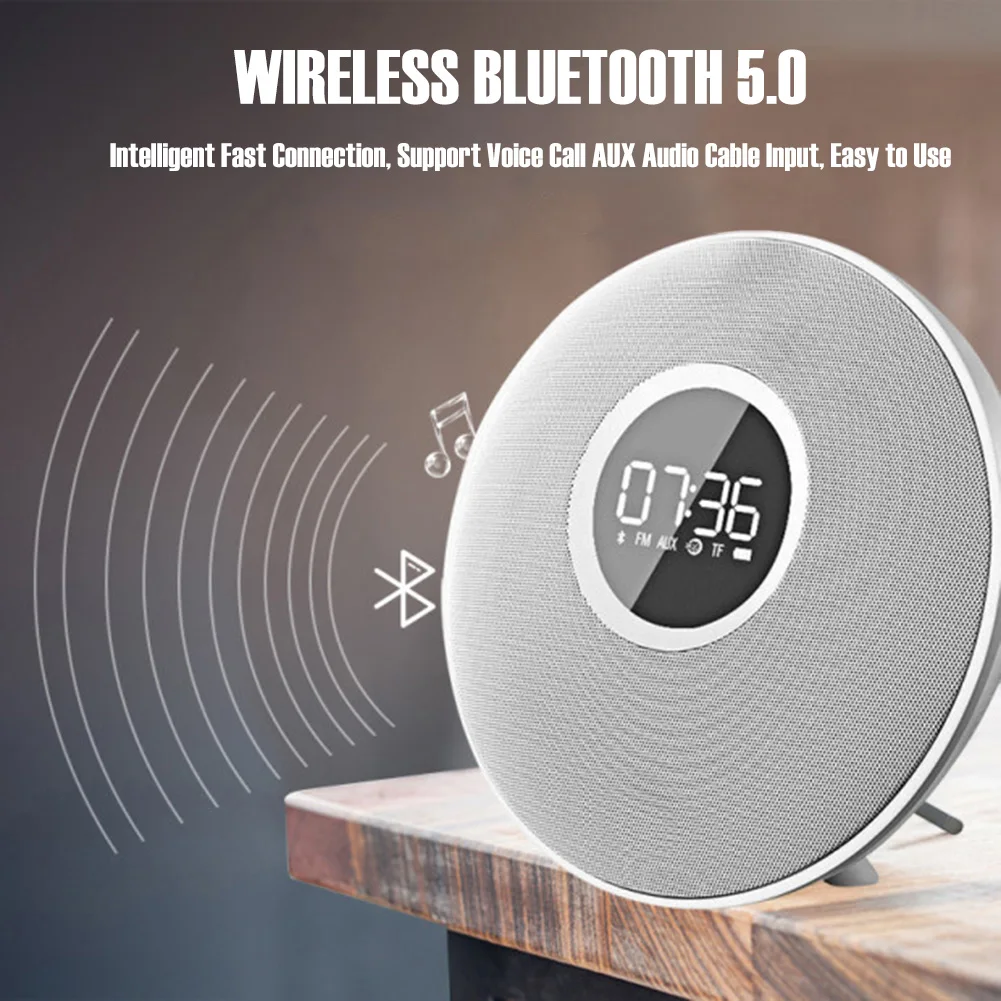 

Intelligence Bluetooth Speaker Mirror Lighting Alarm Clock Fashionable Cloth Art Desktop Home Clock Wireless USB Card Audio