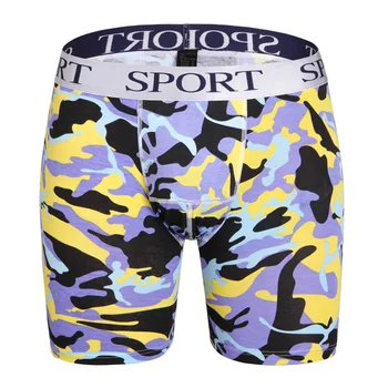 

Underwear Mens Long Boxer Underpants Camouflage Cotton Knickers Boxershorts Casual Outdoors Men Breathable Underwear L-4XL