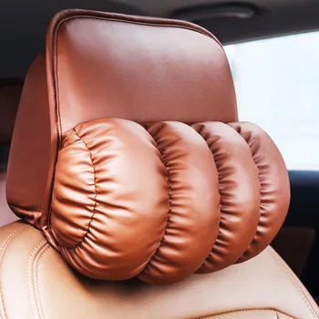 

JINSERTA 2020 Headrest Neck Pillow Adjustable Head Restraint Comfortable PU Leather Pillow for Universal Car
