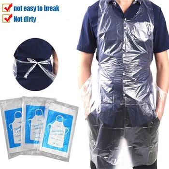 

100pcs Waterproof Disposable Apron Dress For Kitchen Cooking Restaurant Dine Baking Household Cleaning Painting Oil Proof