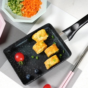 

Japanese Style Nonstick Frying Pans Square Flat Bottom Induction Cooker Mini Frying Pans Dishwasher Cooking Breakfast Pan