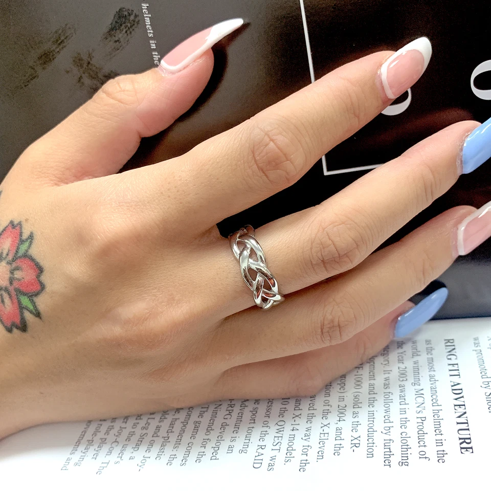Fashion 18 k Creative Brand Multilayer Stainless Steel Rings for Women Charm Metal Golden Finger Charm Ring Jewelry Party Gift