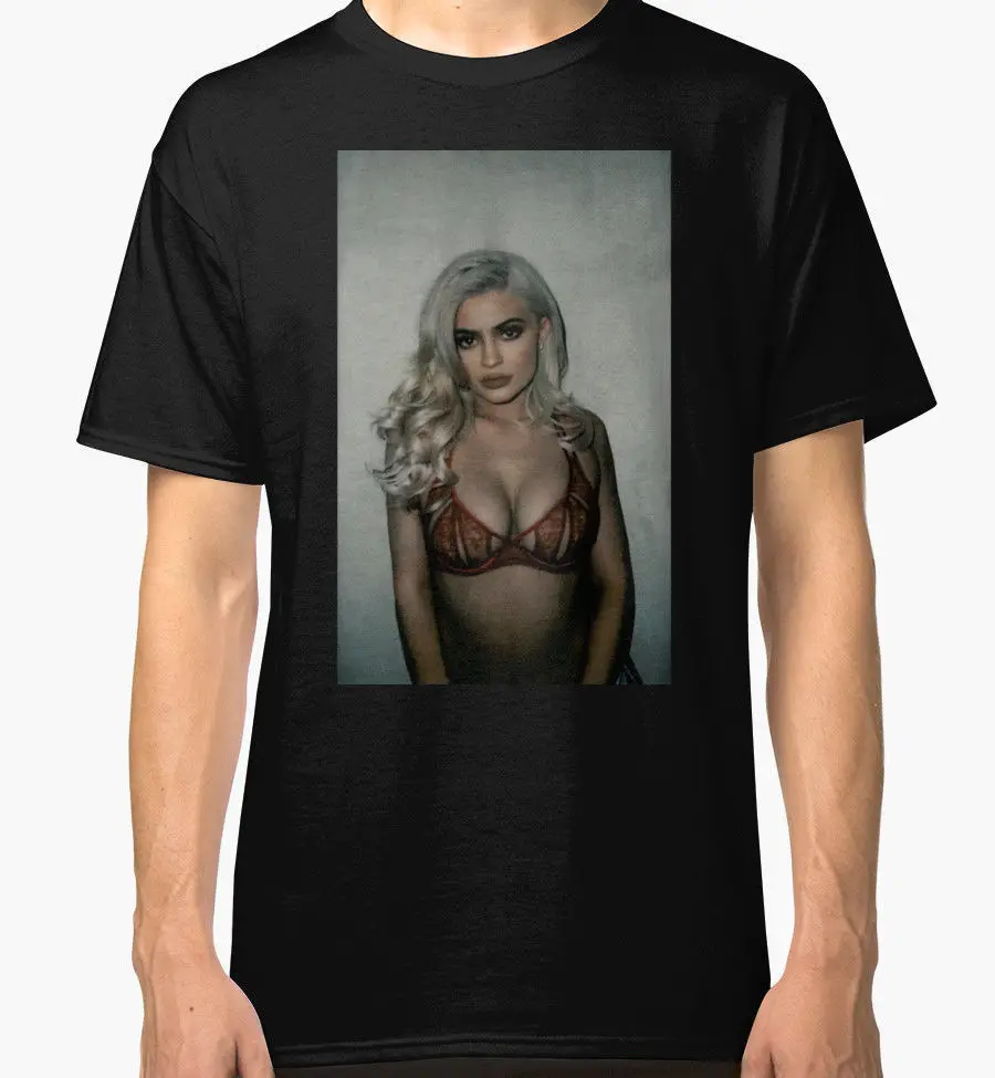 Kylie Jenner Blonde Men's Black Tees Shirt Clothing Cool Casual Pride T Men Unisex New Fashion Tshirt Streetwear | Мужская одежда