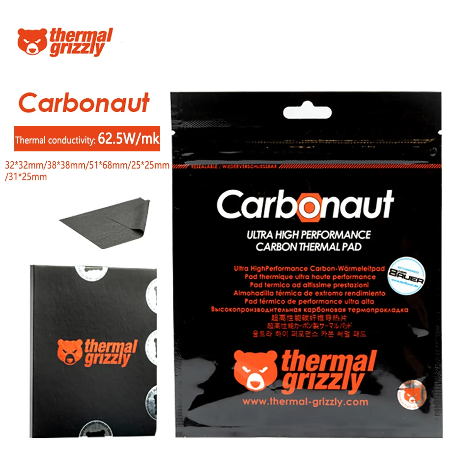 Thermal Grizzly Carbonaut Thermal Pad 62.5W/mk Reusable High Conductivity CPU/GPU Motherboard Heat Silicone Pad thermal pad