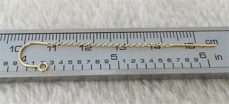 14K Gold Filled Ear Threader 1 Pair 58MM U-Threader Cable Chain w/Ring Gold Ear Wire for Jewelry Making Earrings Accessories