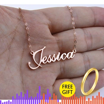 Fashion Custom Name Pendant Necklace Stylish Cursive Arabic Crown Heart Nameplate Necklace Stainless Steel Birthday Gift