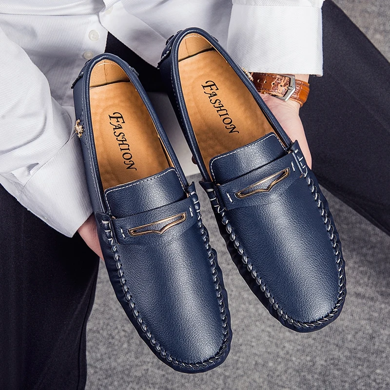 Leather Loafers Flat Casual Shoes Men 