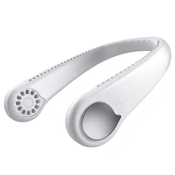 

6 Types Summer Air Cooling Neck Fan Leafless Hanging Neck Fan Bladeless Ventilator USB Rechargeable Neckband Fans Air Cooler