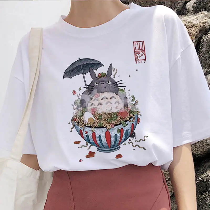 New totoro Spirited Away Studio Ghibli femme t shirt Japanese women ulzzang tshirt Anime Miyazaki Hayao female t-shirt harajuku