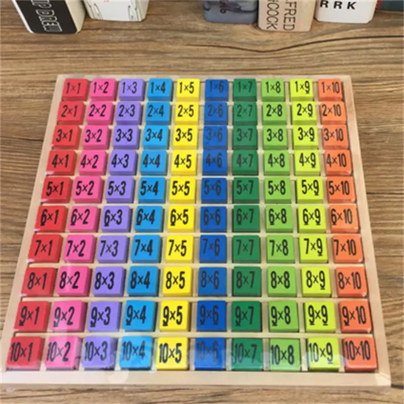 incredible  Montessori Educational Wooden Toys for Children Baby Toys 99 Multiplication Table Math Baby Learn E